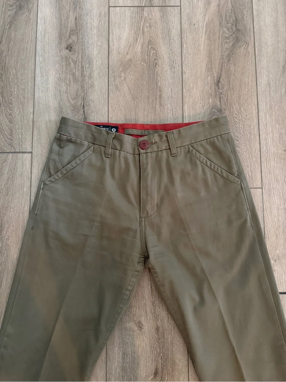 The Freenote Cloth Cotton Pants Men Size 32x31 Casual Chino Selvedge Olive Green